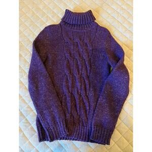 New York & Company Medium Purple Speckled Turtle Neck Sweater